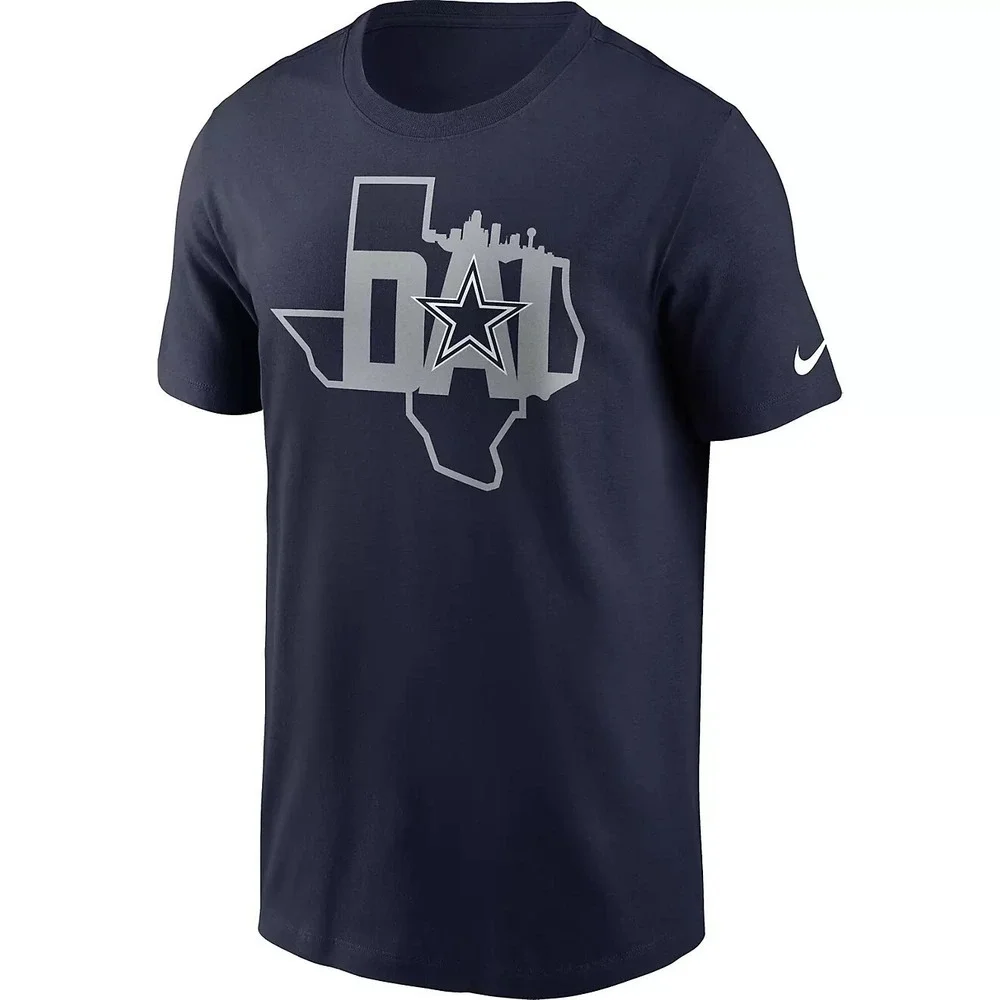 Nike Dallas Cowboys NFL Local Skyline Short Sleeve Navy T-Shirt Men's Size Small